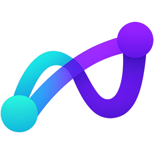 nimimo logo, a project by Chris Zemmel: a looping cyan-to-violet stroke